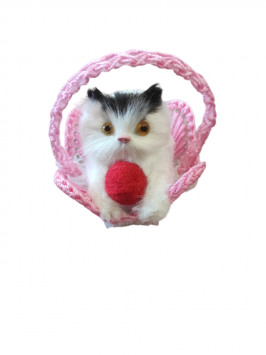 Купить "Кот с клубком" со звуком в корзине во Называевске фото 4 "Кот с клубком" со звуком в корзине во Называевске фото 4